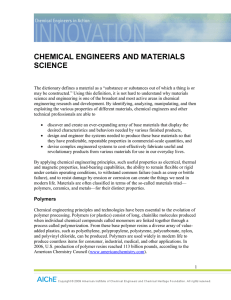 CHEMICAL ENGINEERS AND MATERIALS SCIENCE