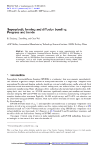 Superplastic forming and diffusion bonding: Progress and trends