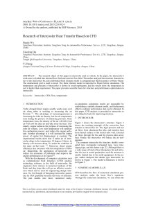 Research of Intercooler Heat Transfer Based on CFD Huajie Wu