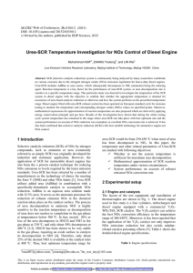 Urea-SCR Temperature Investigation for NOx Control of Diesel Engine