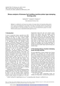 Stress analysis of biomass fuel molding machine piston type stamping