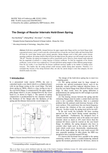 The Design of Reactor Internals Hold-Down Spring