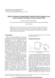 ’s Sludge by Low- carbon Catalytic Combustion Furnace of Natural Gas