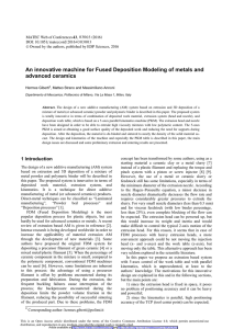 An innovative machine for Fused Deposition Modeling of metals and
