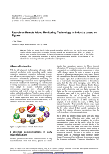 Rearch on Remote Video Monitoring Technology in Industry based on Zigbee