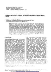 Regional differences of urban construction land in Jiangsu province, China