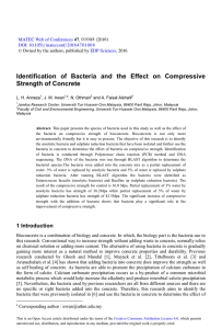 Identification of Bacteria and the Effect on Compressive Strength of Concrete