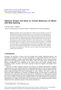Optimum Shapes and Sizes on Torsion Behaviour of I-Beam