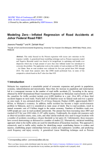 Modeling Zero – Inflated Regression of Road Accidents at