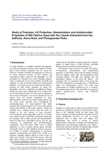Study of Fastness, UV Protection, Deodorization and Antimicrobial