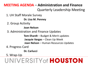 MEETING AGENDA Administration and Finance  Quarterly Leadership Meeting