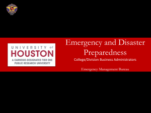 Emergency and Disaster Preparedness  College/Division Business Administrators