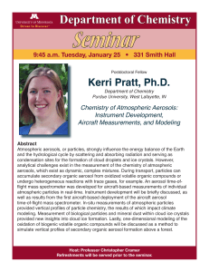 Seminar Department of Chemistry Kerri Pratt, Ph.D.