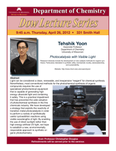 Dow Lecture Series Department of Chemistry Tehshik Yoon