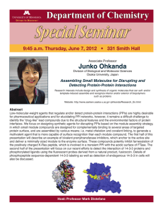 Special Seminar Department of Chemistry Junko Ohkanda