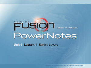 Unit 4 Lesson 1 Earth’s Layers Copyright © Houghton Mifflin Harcourt Publishing Company