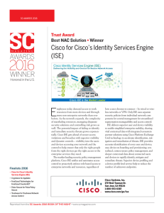 E Cisco for Cisco’s Identity Services Engine (ISE) Trust Award
