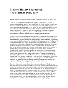 Modern History Sourcebook: The Marshall Plan, 1947