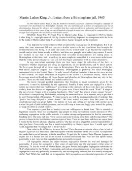 Martin luther king jr letter from birmingham jail essay