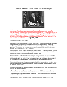 Lyndon B. Johnson’s Gulf of Tonkin Request to Congress