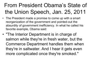 From President Obama’s State of the Union Speech, Jan. 25, 2011