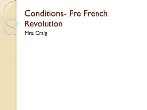 Conditions- Pre French Revolution Mrs. Craig