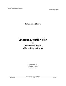 Emergency Action Plan Bellarmine Chapel for 3801 Ledgewood Drive
