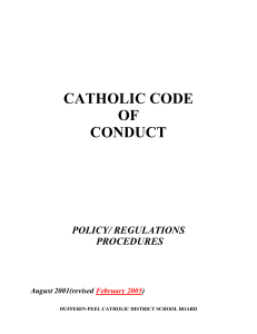 CATHOLIC CODE OF CONDUCT