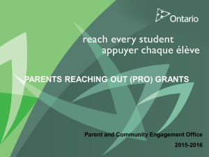 PARENTS REACHING OUT (PRO) GRANTS PUT TITLE HERE 2015-2016