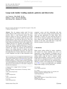 Large-scale insider trading analysis: patterns and discoveries
