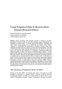 Using Empirical Data to Reason about Internet Research Ethics