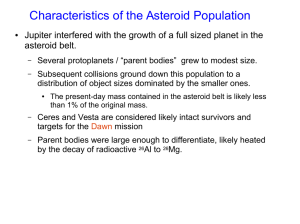 Characteristics of the Asteroid Population asteroid belt.