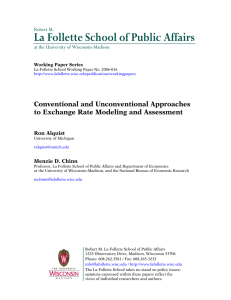 La Follette School of Public Affairs  Conventional and Unconventional Approaches