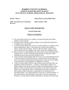 BARREN COUNTY SCHOOLS  SCHOOL-BASED DECISION MAKING FUNCTIONAL SCHOOL OPERATIONAL POLICIES