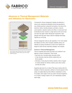 Advances in Thermal Management Materials and Adhesives for Electronics thermal management