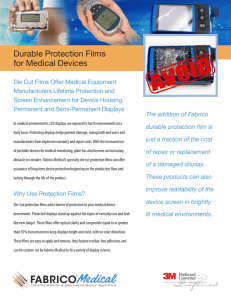 Durable Protection Films for Medical Devices