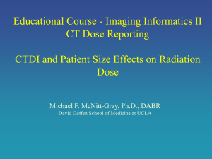 Educational Course - Imaging Informatics II CT Dose Reporting