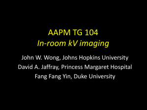 AAPM TG 104 In-room kV imaging