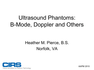 Ultrasound Phantoms: B-Mode, Doppler and Others Heather M. Pierce, B.S. Norfolk, VA