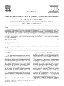 Interaction between emissions of SO and HCl in fluidized bed combustors 2