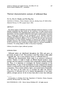 Thermal  characterization  analysis  of  milkweed ... Pei  Gu,  Rita  K.  Hessley ...