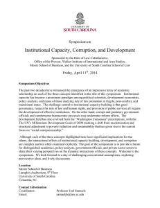 Institutional Capacity, Corruption, and Development  Symposium on