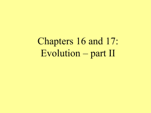 Chapters 16 and 17: Evolution – part II