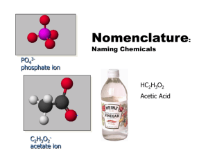 Nomenclature : Naming Chemicals HC