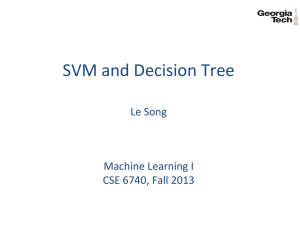 SVM and Decision Tree  Le Song Machine Learning I