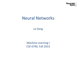 Neural Networks  Le Song Machine Learning I