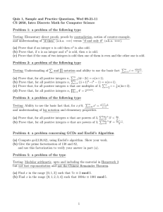 Quiz 1, Sample and Practice Questions, Wed 09-21-11