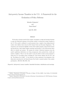 Anti-poverty Income Transfers in the U.S.: A Framework for the and