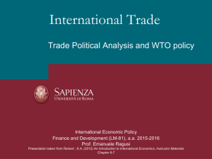 International Trade Trade Political Analysis and WTO policy International Economic Policy