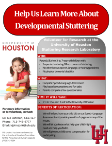 Help Us Learn More About Developmental Stuttering